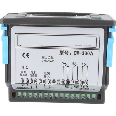 EW-330A Thermostat Hygrostat Double Display AC220V Regulator Température Humidité Contrôleur (1/5)