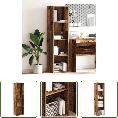 vidaXL Bücherregal Holzwerkstoff - Bücherregal Altholz-Optik 40x30x152 cm Holzwerkstoff (1/5)