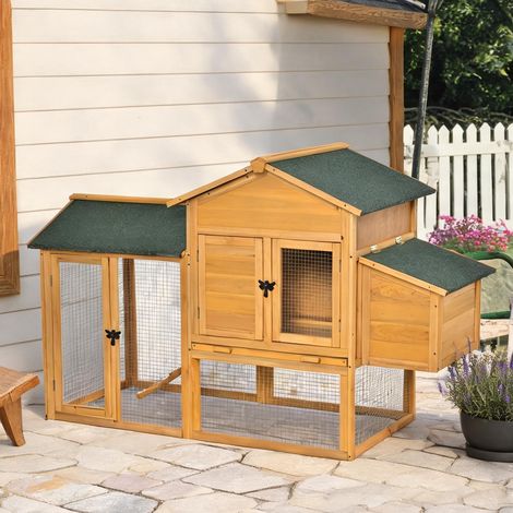 Poulailler en bois pour poules naines avec enclos et fenêtre (1/5)