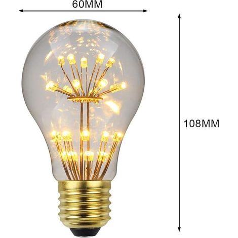 Ampoule LED 3 W Firewrok Starry Edison Ampoule Spécialité Ampoules Décoratives (A60) [Classe énergétique A++] (1/3)