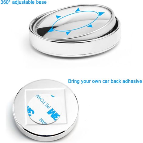 Lot de 2 miroirs d'angle mort 360° réglables, ronds pour stationnement, rétroviseur latéral (1/5)