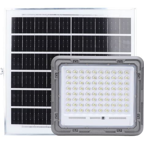 Projecteur solaire extérieur étanche IP66 300 W, 240 LED, avec télécommande, pour mur, porche ou abri de jardin. Batterie 10 000 mAh. (1/5)