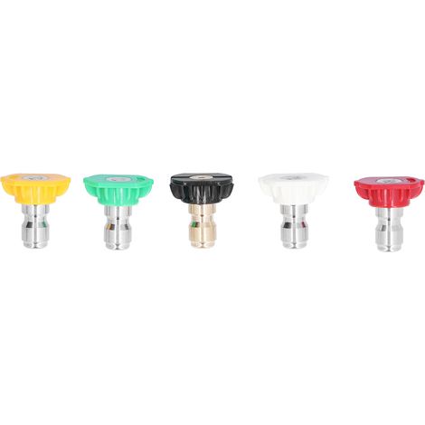 Buse Haute Pression Acier Inoxydable Raccord Rapide 1/4 Pouces Pour Nettoyage Extérieur Kit 5 Pièces (1/5)