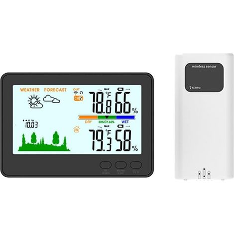 Thermomètre-hygromètre intérieur/extérieur, station météo sans fil (1/5)