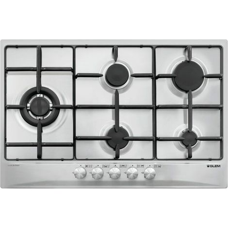 Glem Gas GT85TIX plaque Acier inoxydable Intégré 75 cm Gaz 5 zone(s)