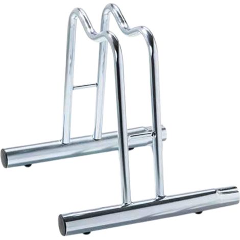 ANDRYS - Rastrelliera Porta Biciclette a Terra, Permette di Incastrare Altri Porta Biciclette Uguali, con Tappi in Pvc Neri, in Acciaio Zincato a Freddo, Colore Tropical Oro, 38.5 x 42 x 26 cm, 1 Post