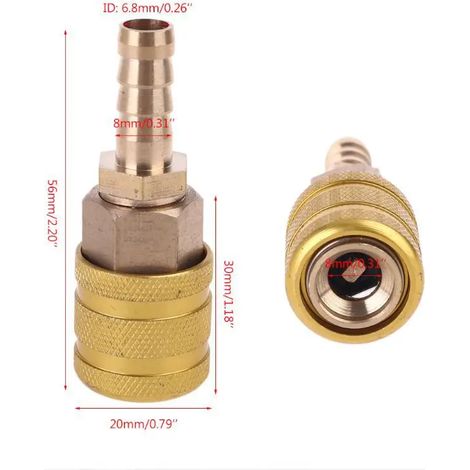Embout de pompe à valve de pneu de voiture ou de vélo de 8 mm en laiton massif, adaptateur de gonflage, connecteur de connexion-AquaForge