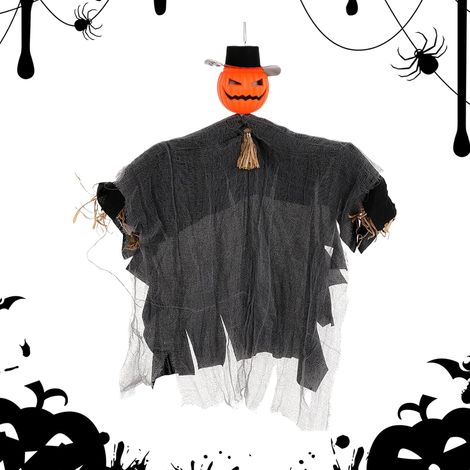 Fantôme Décor Décorations Halloween Extérieur Épouvantail Suspendable avec Bras Articulés et Tête Tournante pour Halloween Arbre Mur Clôture Intérieur Plafond Jardin (1/5)