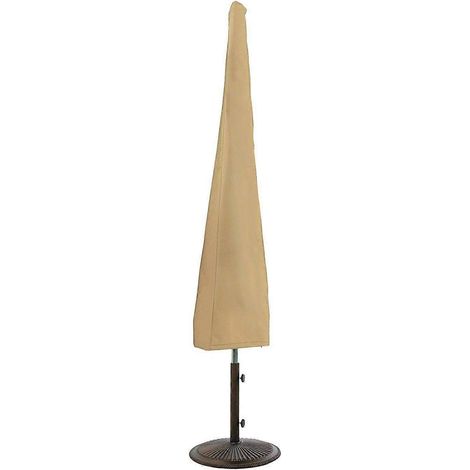 Housse de parasol de terrasse - Housse imperméable 600D pour parasol de marché extérieur - Convient aux parasols de marché jusqu'à 3,65 m (12 pieds) Jaune clair (1/3)
