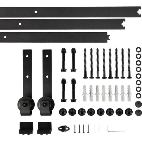 Système de Porte Coulissante, Kit de Rail pour Porte Coulissante, Rail + Roulette, 300 cm (Classique) (1/5)