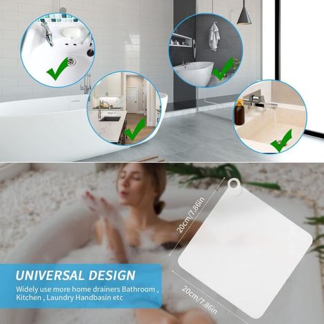 Lot de 2 Attrape Cheveux Douche Couvercles de Drain de Douche, Filtre evier/Baignoire/Douche en Silicone-Bouchon Caoutchouc Salle de Bain/Cuisin (1/3)