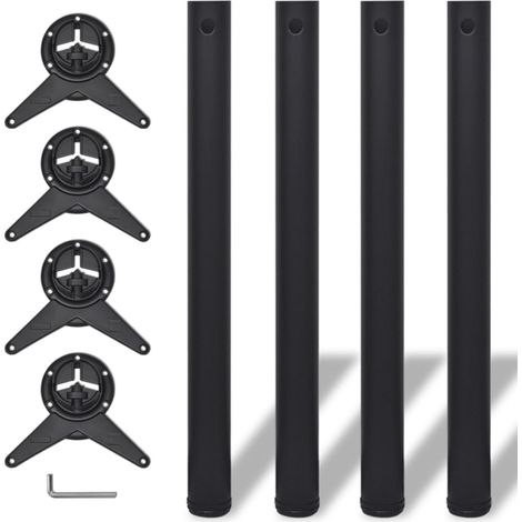 4x höhenverstellbares Tischbein Schwarz 710 mm CFW735393 (1/4)