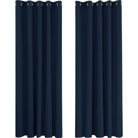 2 Pièces Rideau, Occultant 95-99%, Thermique 230g/m², Polyester, Pour Chambre Et Salon