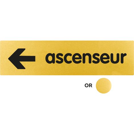 Plaque de porte Ascenseur flèche à gauche - Classique or 170x45mm - 4490144