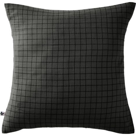 Taie d'Oreiller 60x60cm Gaze de Coton Sapin à Petits Carreaux - OUREA MOTIF (1/2)