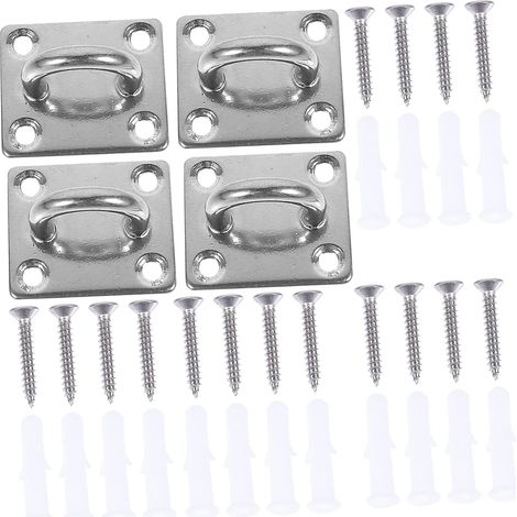 4 crochets balançoire, inox, pour hamac, avec vis et plafond (1/5)