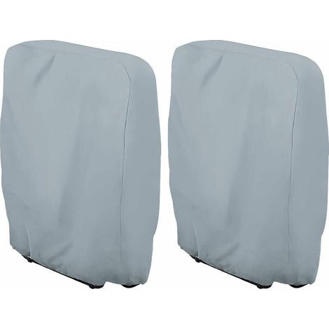 Schutzhülle für klappbare Sonnenliege, 2 Stück Garten-Sonnenliegen-Abdeckung, staubdicht, wasserdicht, UV-beständig, 210d Oxford Garten-Relax-Abdeckung für Relaxsessel, B71×H110cm (Grau) (1/4)