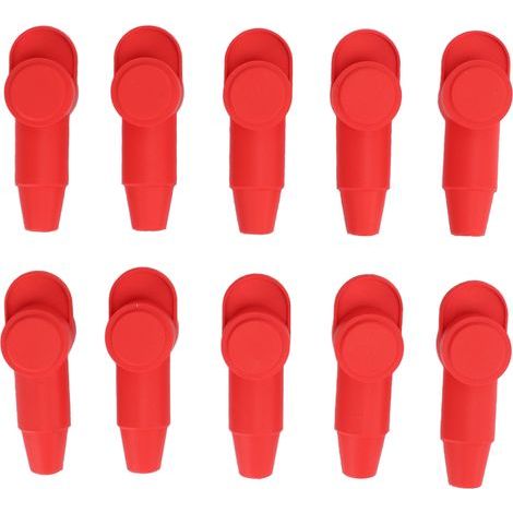 Couvercle de Terminal en Silicone rouge, 10 pièces, protecteur de goujon de batterie d'alternateur de remplacement pour fil 10-2 AWG (1/5)