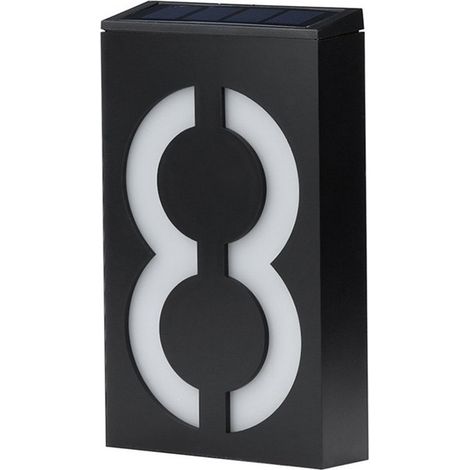 Plaque Adresse Solaire Extérieur Numéro Maison LED Étanche IP55 - Panneau Autonome 850mAh Chiffres 0-9 pour Jardin Mur (1/5)