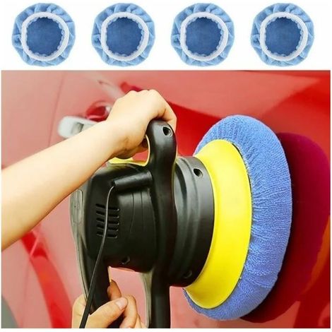 7pcs 9-10" microfibre peluche voiture polissage polisseuse épilation bonnet tampon de polissage couverture (1/4)