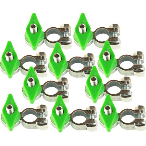 Sachet de 10 cosses robinets de batterie vertes negatives