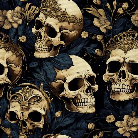 Tela decorativa para exteriores Oxford - Motivo de calavera I DX5014 (1/5)