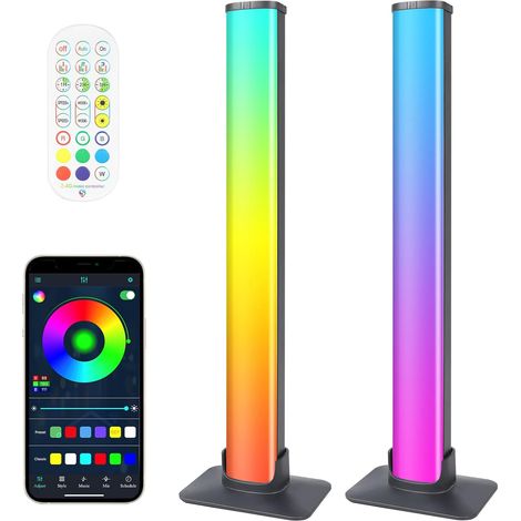 LED Lightbar, RGB TV Led rétro-éclairage Synchronisation Musicale Port USB, Lampe de Jeu Bluetooth Avec Application et Télécommande pour Décoration de Jeu PC Décoration D'aquarium - 2PCS (1/5)