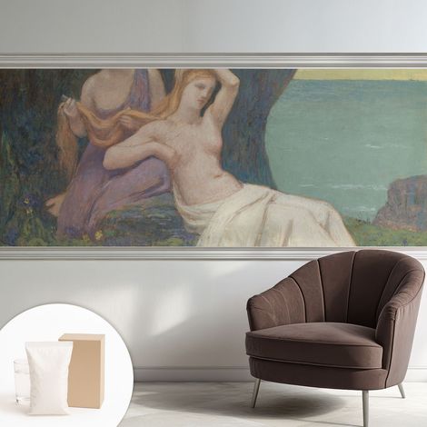 Fototapete Tapete Vliestapete mit Kleber - trendige Wanddeko - Schlafzimmer - Wohnzimmer Küstenlandschaft 250x104 cm (1/5)