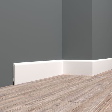 Lot de 10 Plinthes Polymère avec Bord Arrondi 3mm, L.240 cm x P.8 cm, Ep.15 mm (1/5)