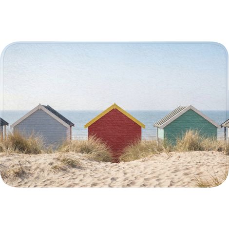 ALFOMBRILLA DE BAÑO Playa - Cabañas - Colorido - Dunas 80x50 cm