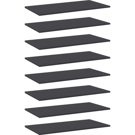 Bücherregal-Bretter 8 Stk. Grau 80x40x1,5 cm Holzwerkstoff