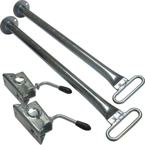 Trailer Prop Stand Drop Tubes & Clamps 34MM x 600MM X2 (Caravan Support Leg Steady Bar) (1/5)