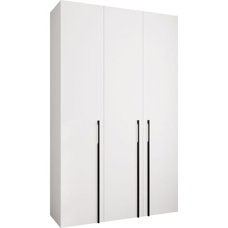 Armario Hartford 571, Blanco, 246x150x42cm, Puertas de armario: Con bisagras, Número de estantes: 7 (1/5)