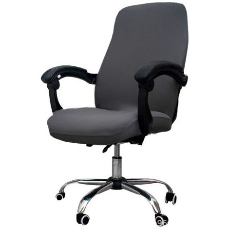 Sollbry Housses de chaise de bureau imprimées, housse de chaise d'ordinateur extensible universelle, housse de chaise de patron, style simpliste moderne, housse de chaise à dossier haut (gris) (1/3)
