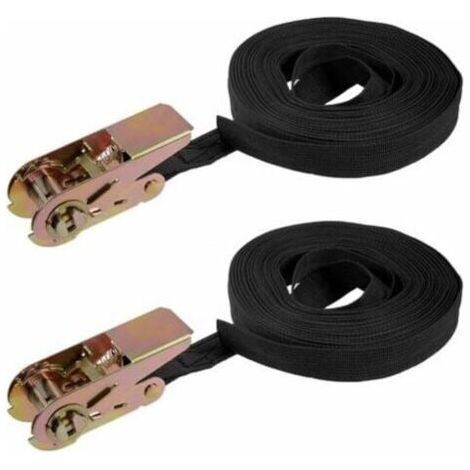 Sangle arrimage cliquet Sangles Cargo 10mx25mm 250kg Charge Travail 2Pcs Sangle arrimage cliquet (1/4)