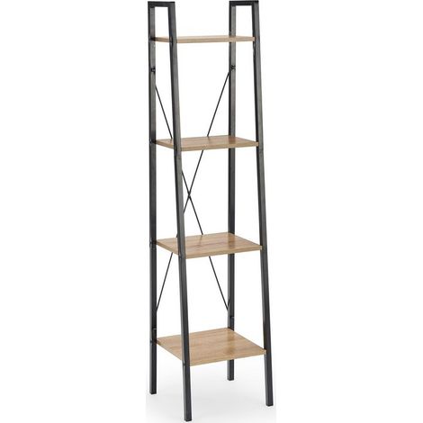 Etagère - échelle design 34 x 148 cm style chêne et acier noir Loggia (1/5)