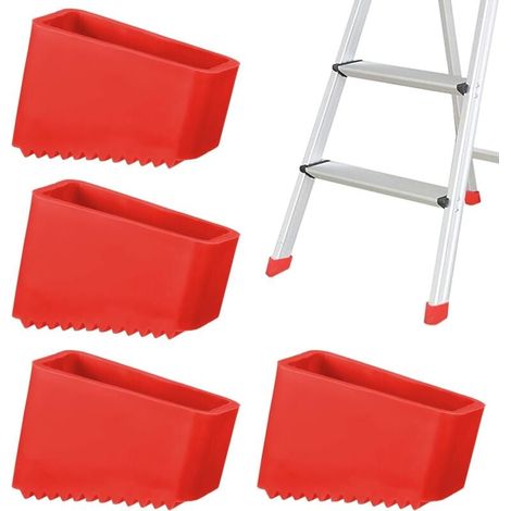 Lot de 4 pieds d'échelle en caoutchouc - 50 x 20 mm - Embouts de protection pour échelles - Antidérapants - Pour pieds d'échelle universels - Pour les travailleurs à domicile (1/4)