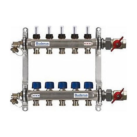 Logafloor Edelstahlvert. 12HK 0-5l/min HVE-FD-AK/12 12 Kreise mit DFM 0-5l/min. - 7738317018 von Buderus