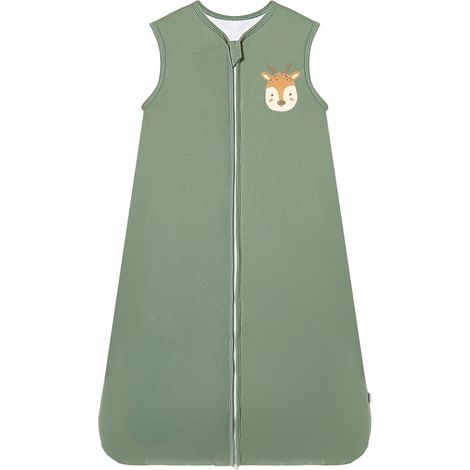 Gigoteuse Bébé Fille Garçon Hiver Pyjama, Tog 2.5 Coton Turbulette Gigoteuse Sac de couchage bébé hiver, Vert (1/5)