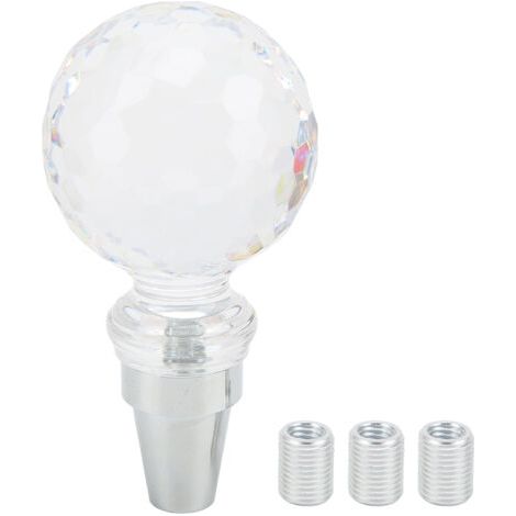 FOREHILL Pommeau de levier de vitesse en cristal en forme de boule universel pour transmission manuelle de voiture avec 3 adaptateurs Type A (1/2)