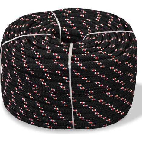 Corde de bateau，Cordage，Ligne de remorquage pour Kayak et Canoë Polypropylène 14 mm 250 m Noir RIJMHX95791953 MaisonChic (1/2)