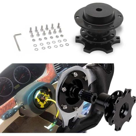 Kompatibel mit Schnellverschluss-Lenkradsystemen, universeller Adaptersatz für Schnellverschluss-Lenkradnaben mit 6-Loch-Aufnahme, 6-Loch-Nabensatz geeignet für Rennsport/Rallye - Crezuo (1/4)