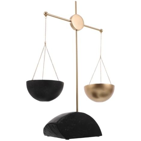 Ornement de Balance Vintage, Modèle D'échelle Justice, Résine et Fer, Noir, Décoratif, pour Bibliothèques et Caves à Vin, Décoration Intérieure Rétro Artistique (1/5)