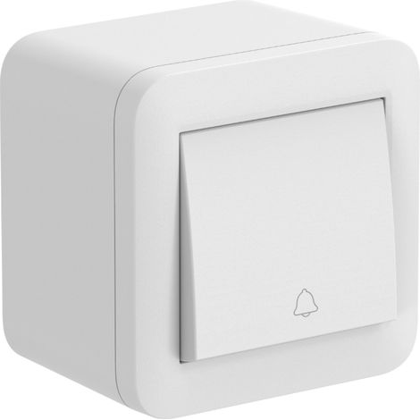 Pulsante campanello 10a contenitore da superficie bianco 68x68 electraline fixa - 60484 (1/3)