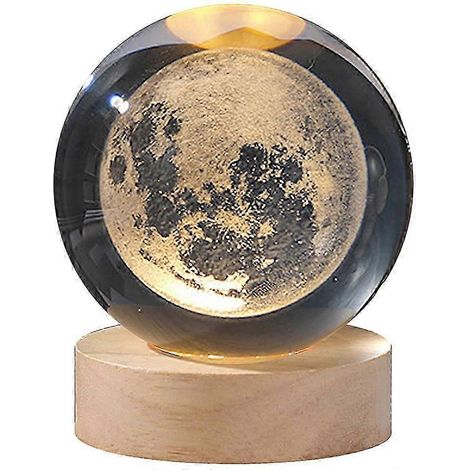 Veilleuse boule de cristal LED galaxie 2025 - Lune (1/5)