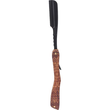 Porte-lame de rasoir droit en alliage de zinc avec manche en bois pour rasoirs manuels (sans lame) (1/5)
