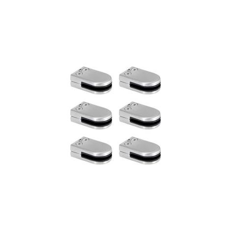 Pinces pour verre en acier inoxydable, supports réglables pour vitrages de 6 à 12 mm, fixation arrière plate pour balustrades, escaliers et rampes – lot de 6 (1/5)