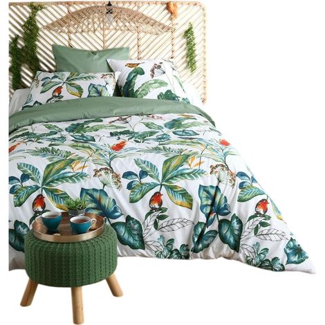 Housse de couette en percale de coton 220 x 240 cm Arupana exotique (1/3)