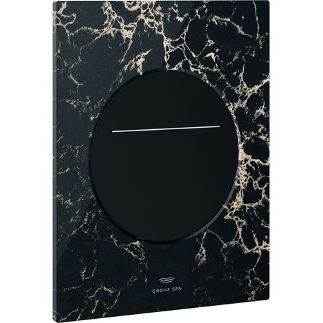 GROHE WC-Betätigung Silk Motion Arina 104645, rund, senkrechte Montage, für 2-Mengen-Betätigung, 6 V Lithium-Batterie, Typ CR-P2, Vanilla Noir Caesarstone (1/3)
