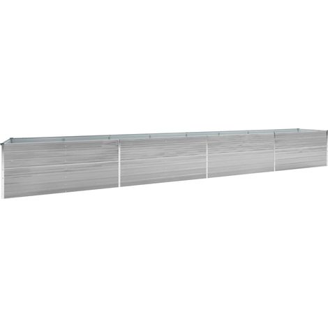 Jardinera elevada para plantas y flores acero galvanizado 600 x 80 x 45 cm gris 020001131 (1/5)